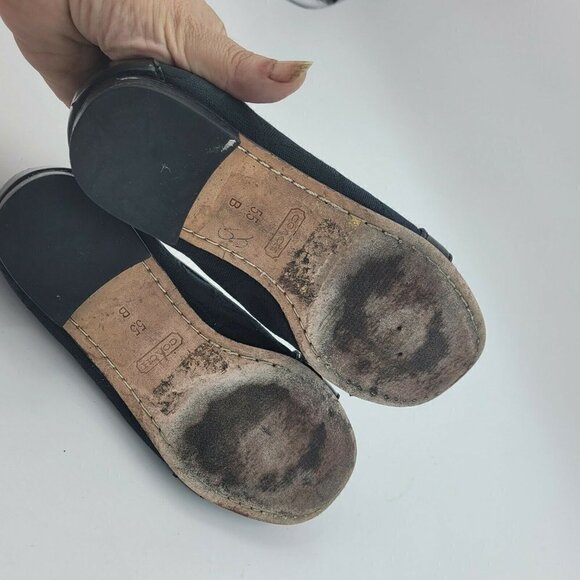 Coach Black Canvas Patent Jacquard Heeled Loafers Size 5.5B - Picture 6 of 11